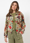 Bird Print Velveteen Jacket