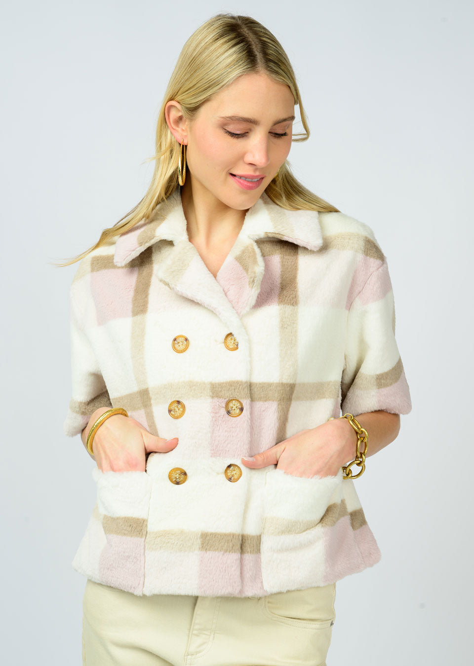 Double Button Fur Jacket