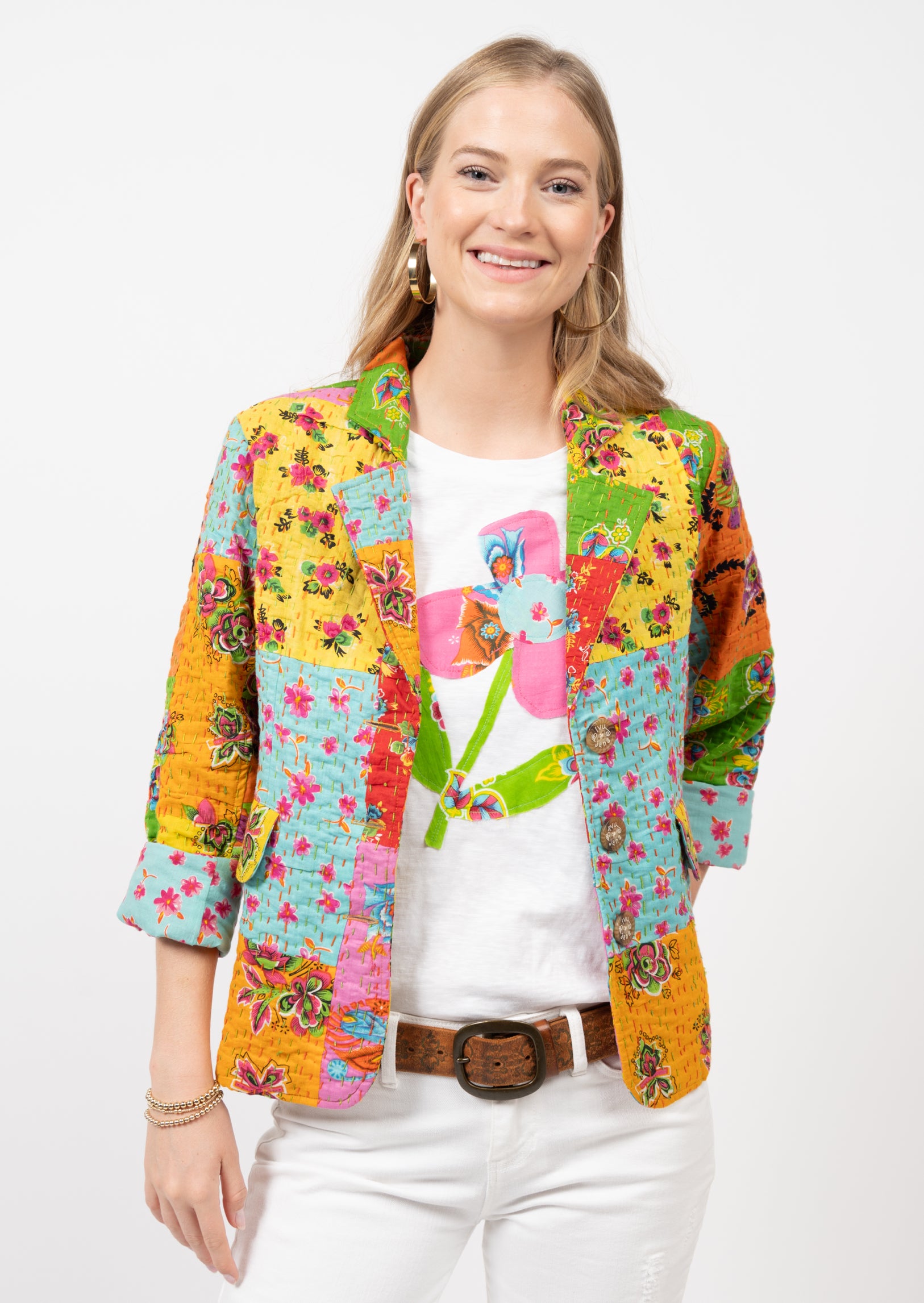 Kantha Stitched Patchwork Blazer