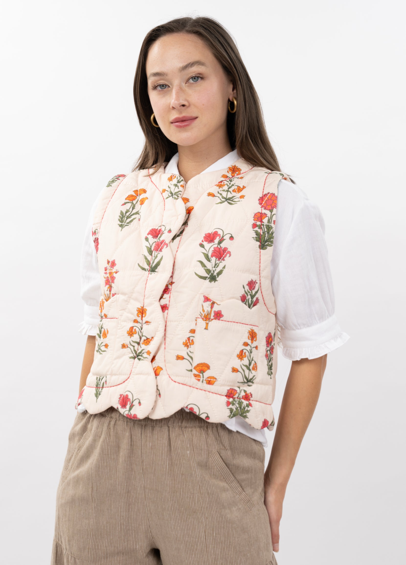 Quilted Scallop Vest