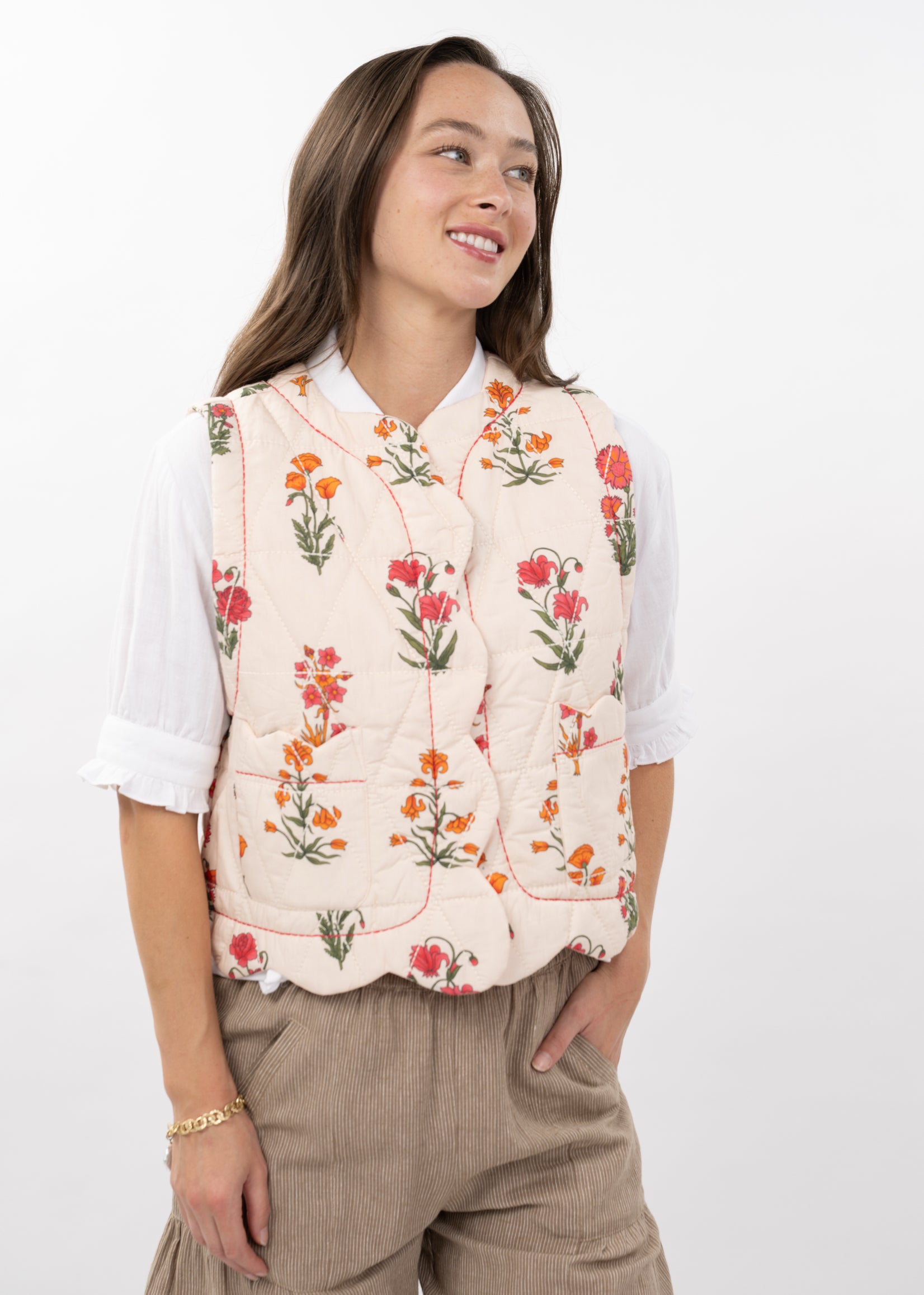 Quilted Scallop Vest