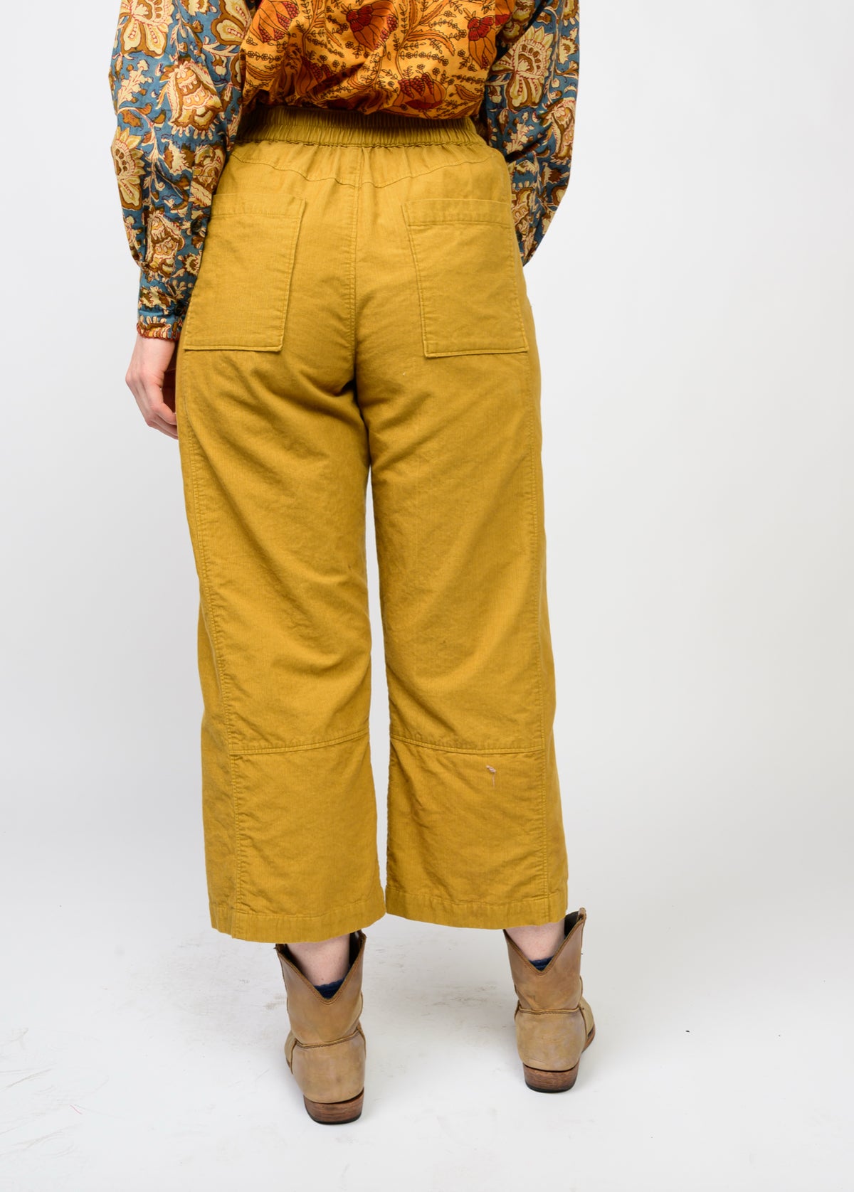 Gold Pull On Barrel Pant
