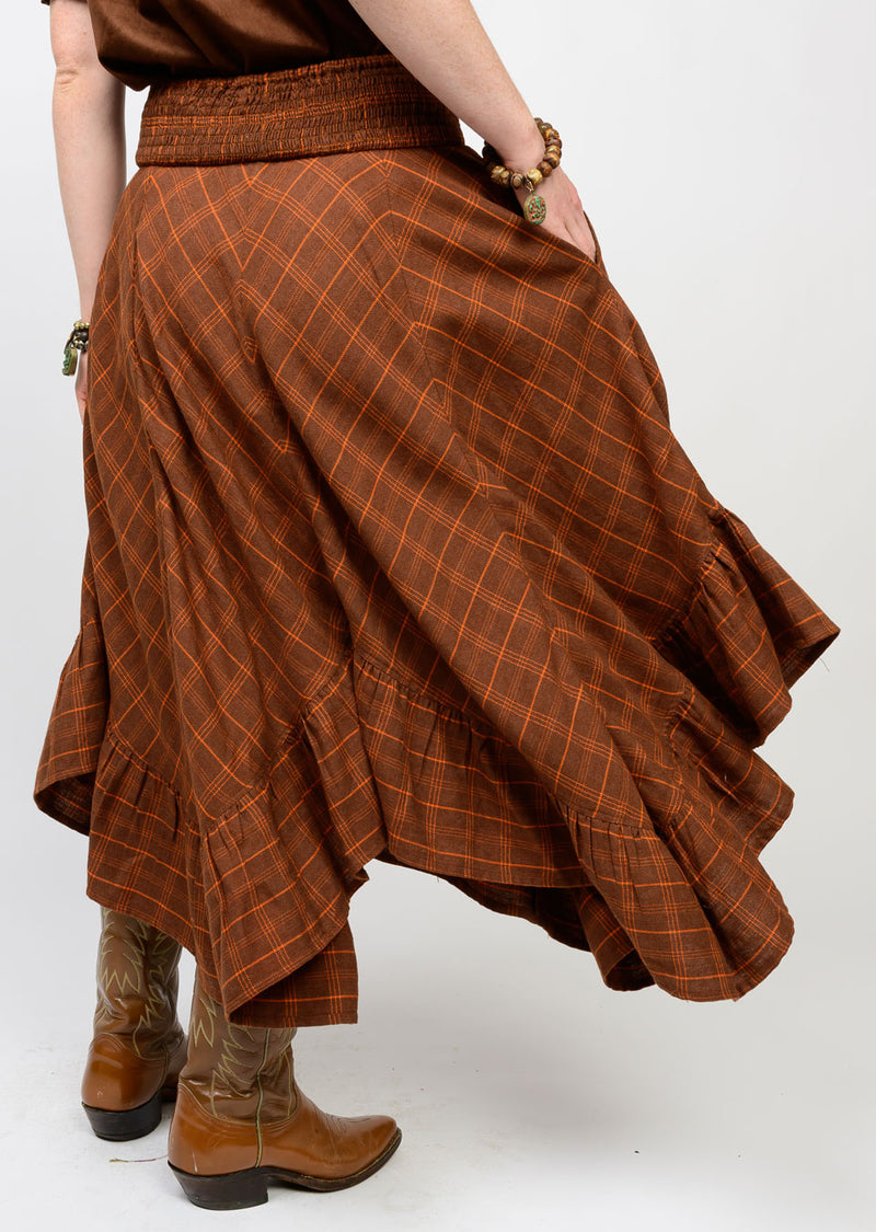 Plaid Ruffled Skirt