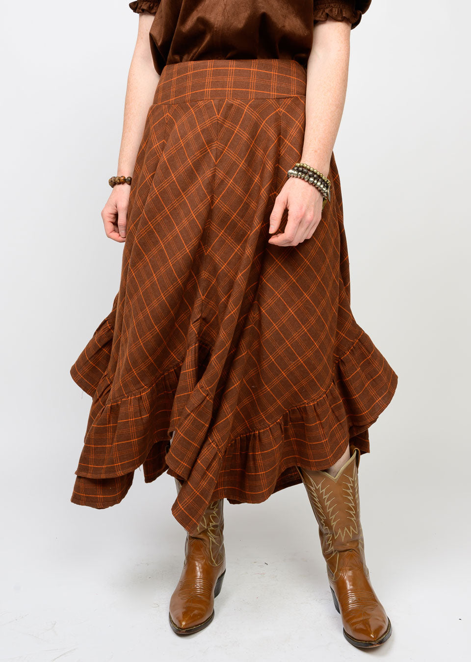 Plaid Ruffled Skirt
