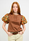 Knitted Pouf Sleeve Top
