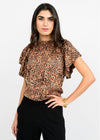 Leopard Flounce Top