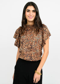 Leopard Flounce Top