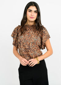 Leopard Flounce Top