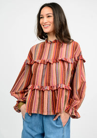 Multi Striped Tier Top