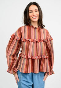 Multi Striped Tier Top