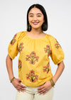 Gold Applique Peasant Top
