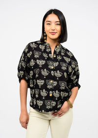 Block Print Poncho Blouse