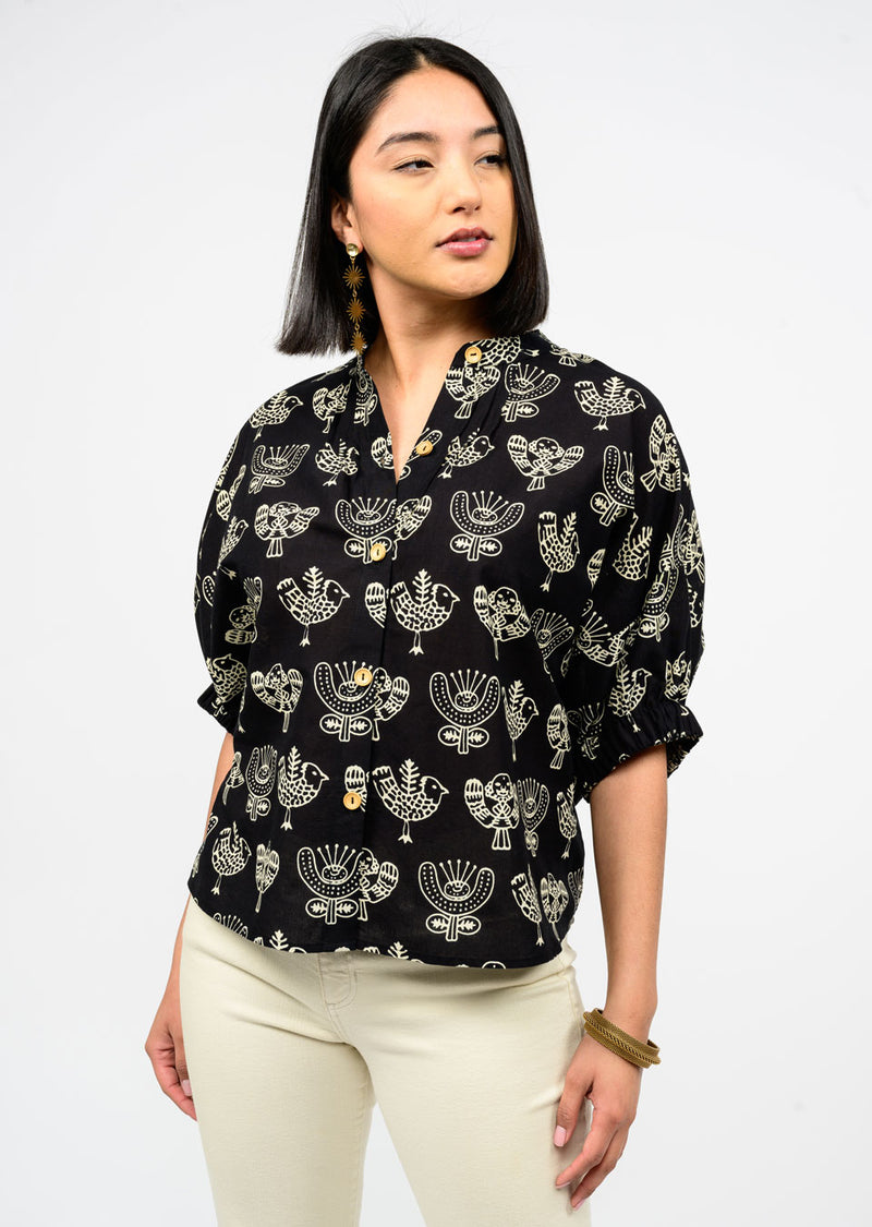 Block Print Poncho Blouse