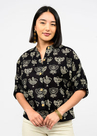 Block Print Poncho Blouse