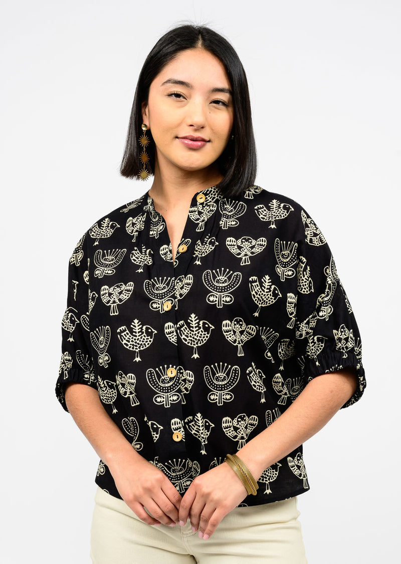 Block Print Poncho Blouse
