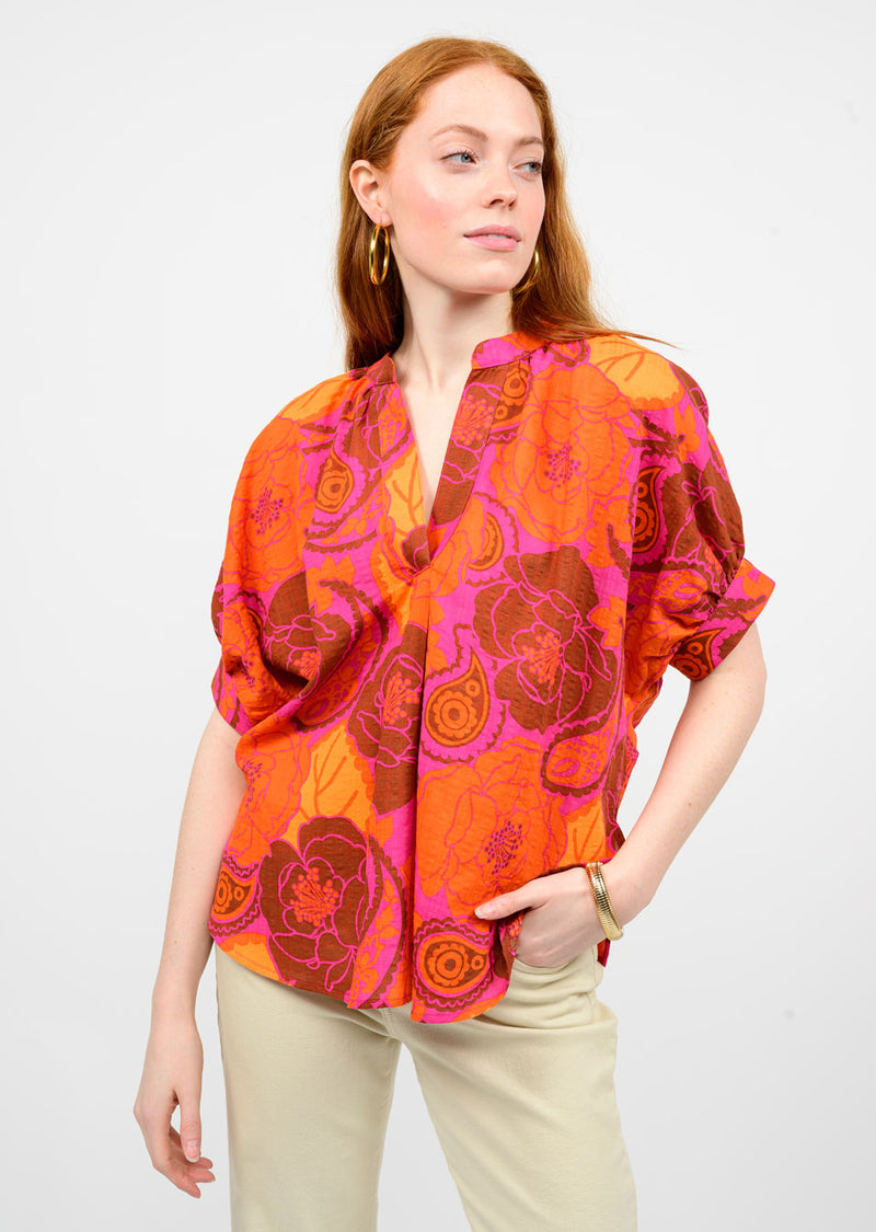 Bold Flower Popover Top