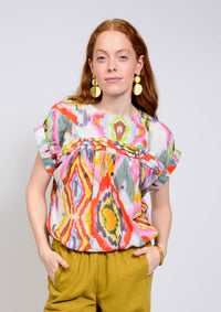 Elastic Waist Popover Top