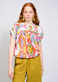 Elastic Waist Popover Top