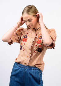 Ribbon Embroidered Shirt