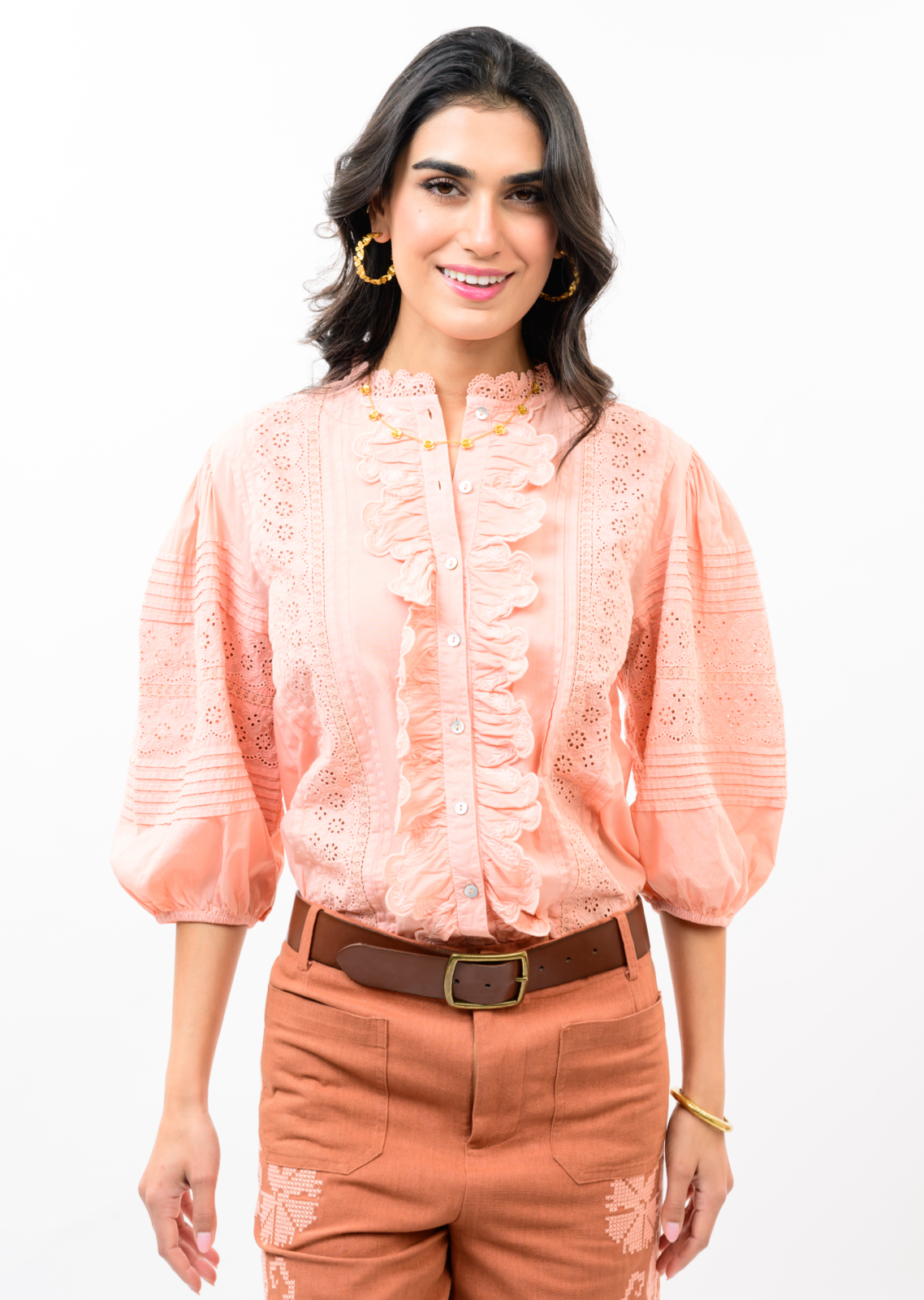 Eyelet Embroidered Top