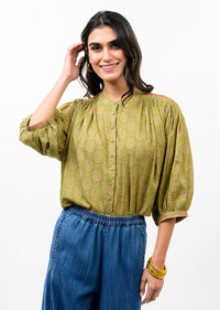Yoke Embroidered Top