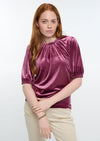 Velvet Rouched Neck Top