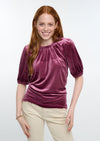 Velvet Rouched Neck Top