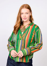 Green Serape Stripe Popover