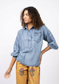 Tuck Sleeve Popover Shirt