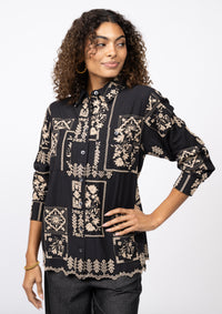 Scarf Embroidered Shirt