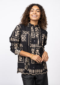 Scarf Embroidered Shirt