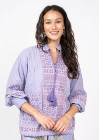 Gauze Cross Stitched Top