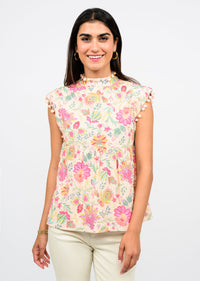 Pom & Peplum Top
