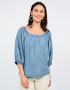 Square Neck Denim Top