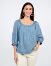 Square Neck Denim Top