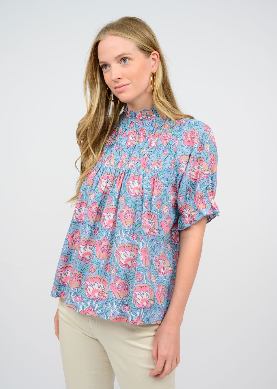 Smocked Yoke Top