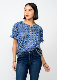 Smocked Neck Top