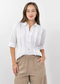 White Tuxedo Gauze Shirt