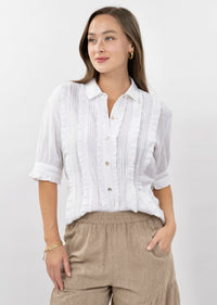 White Tuxedo Gauze Shirt