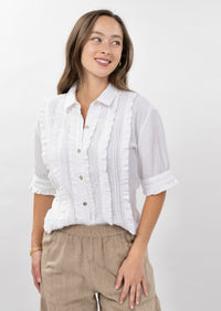 White Tuxedo Gauze Shirt