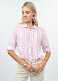 Pink Tuxedo Gauze Shirt