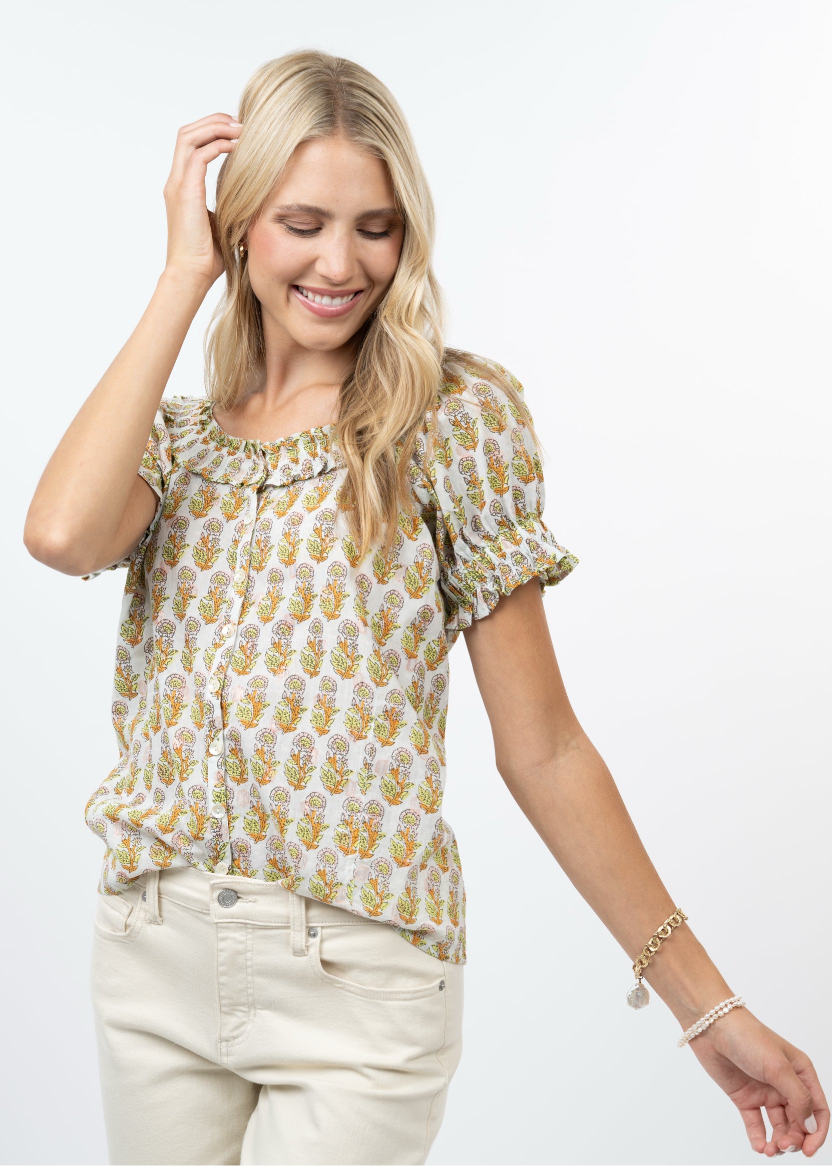 Rouched Neck Top