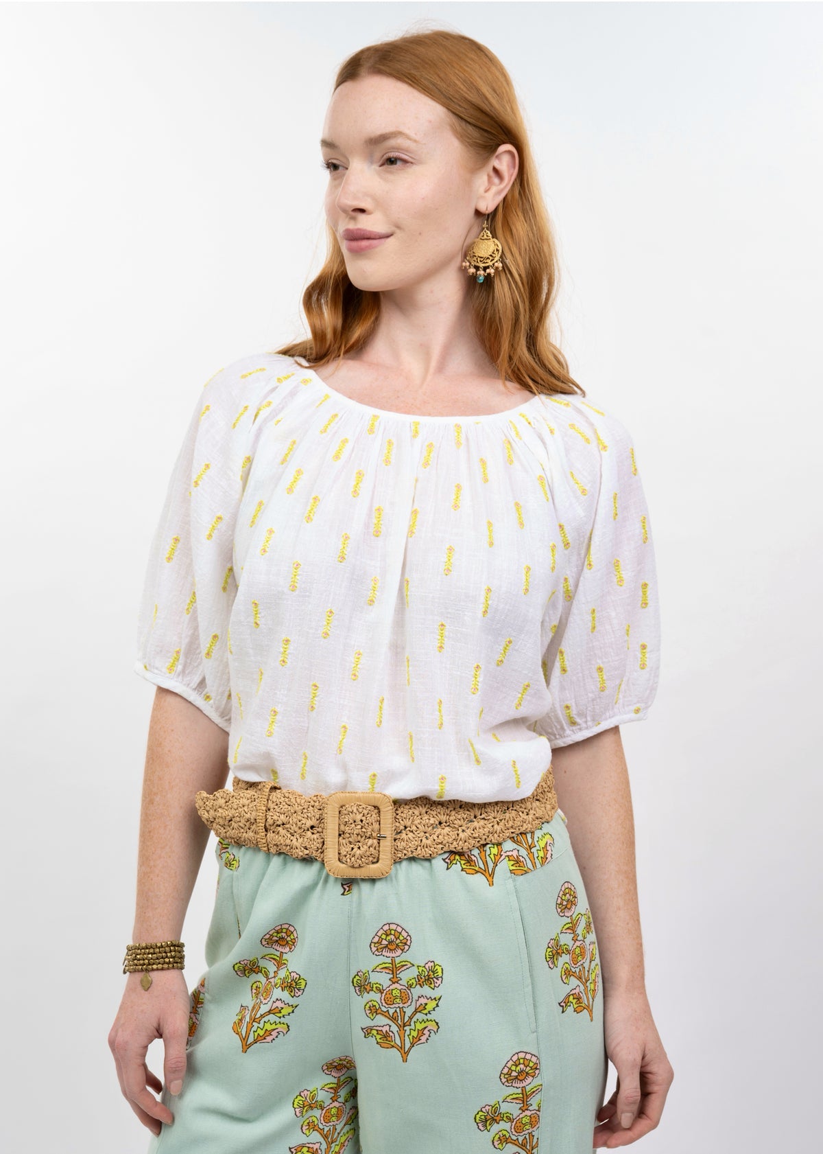 Ditsy Embroidered Top