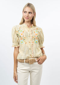 Ribbon Embroidered Blouse