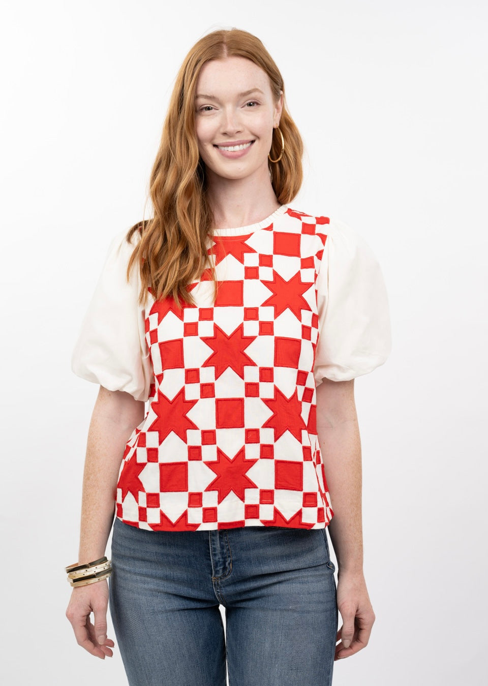 Quilted Pouf Sleeve Top