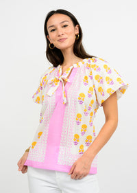 Border Block Print Top