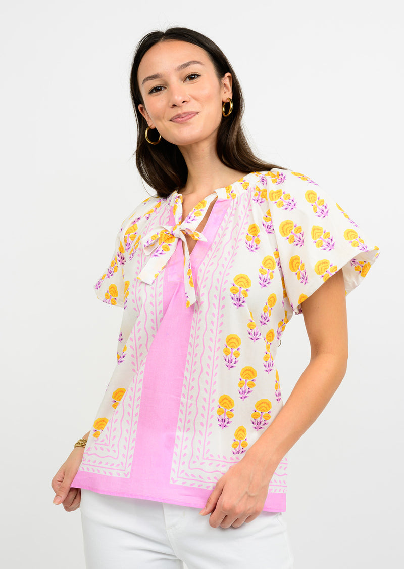 Border Block Print Top
