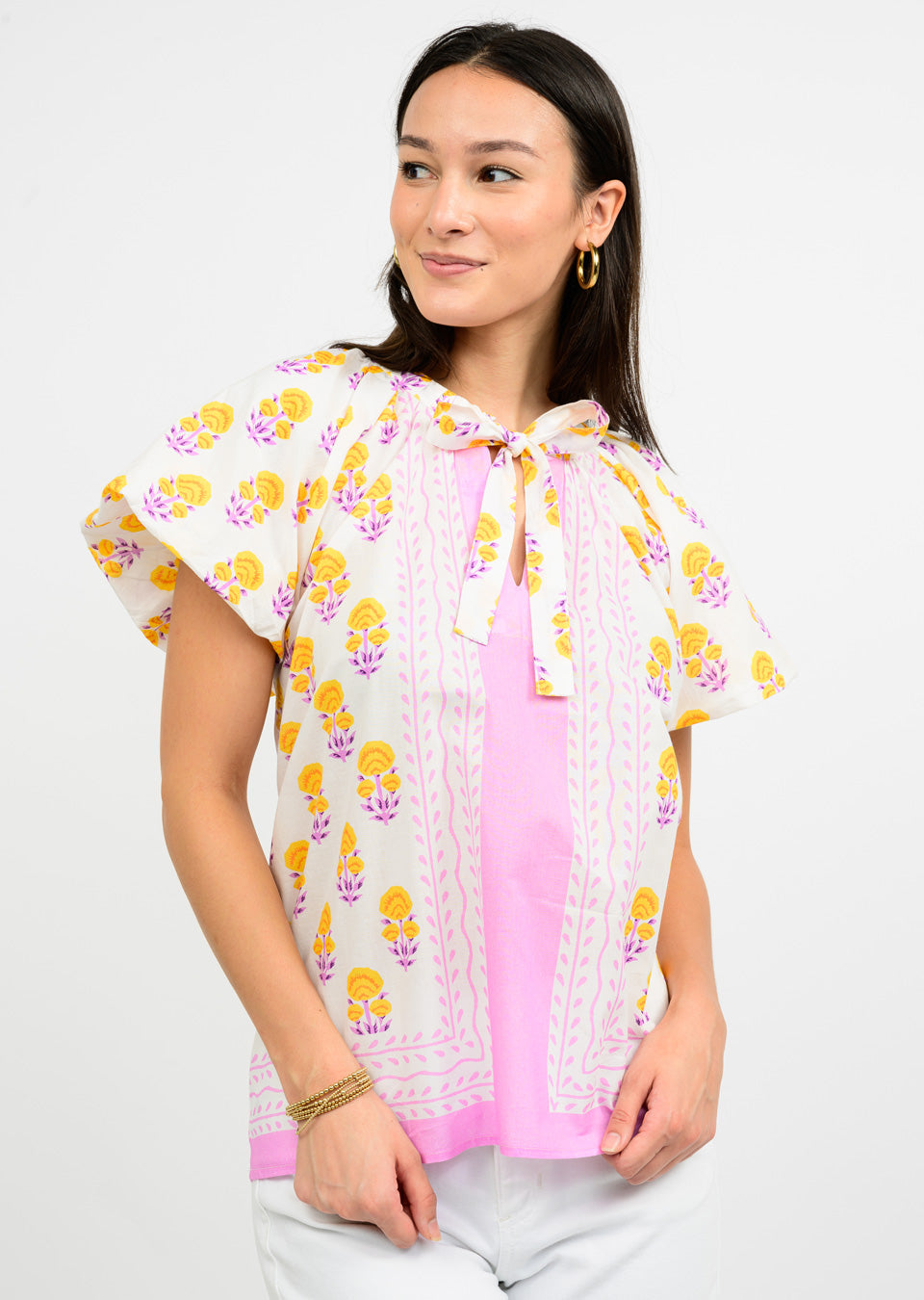Border Block Print Top
