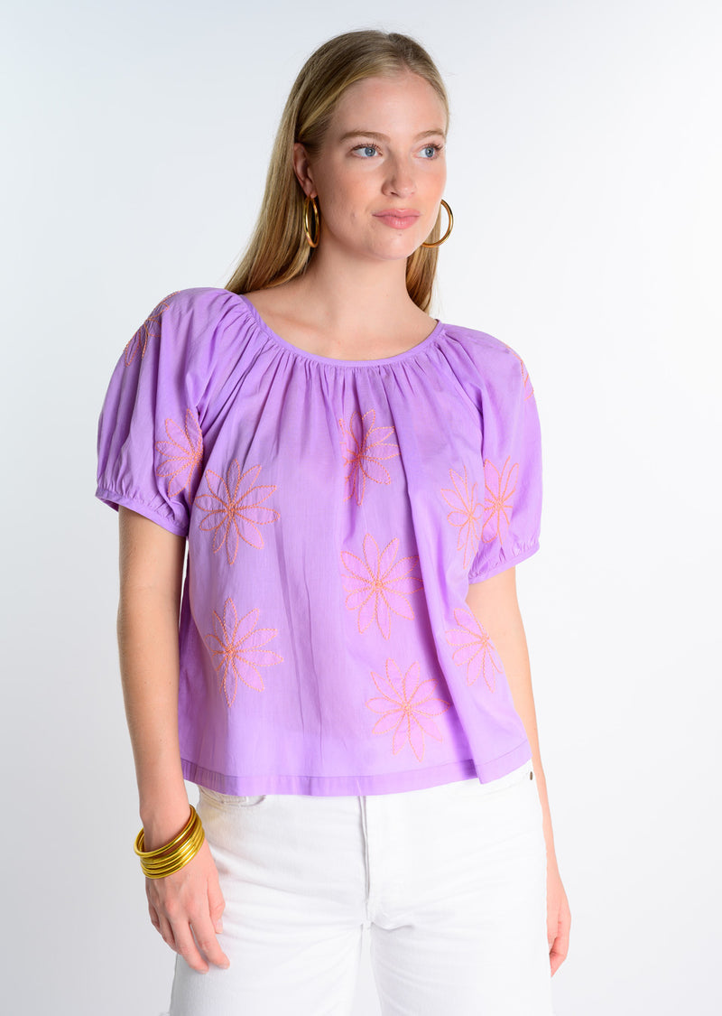 Hand Embroidered Flower Top