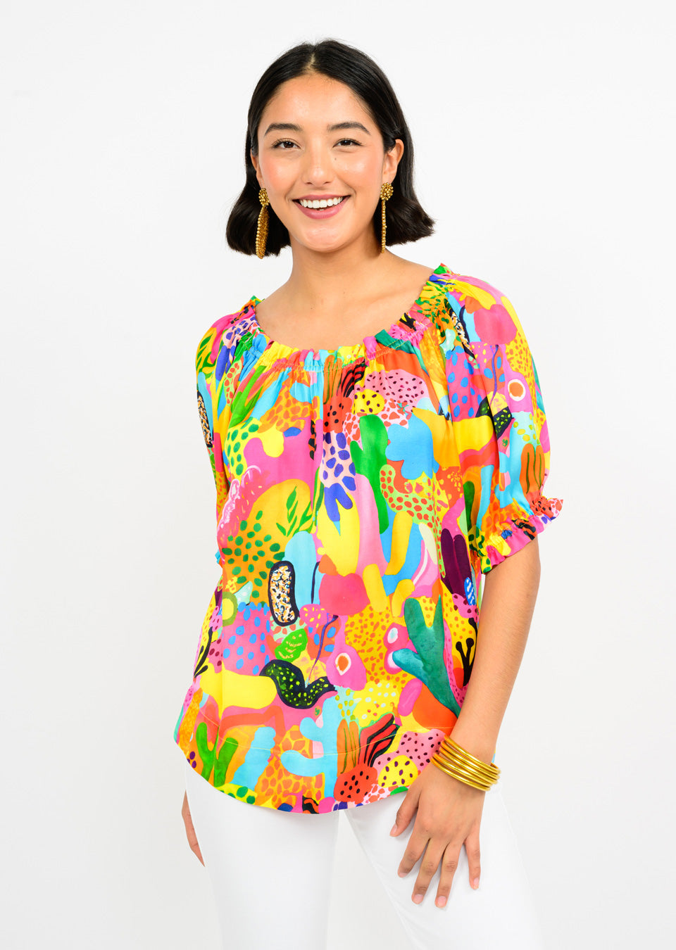 Tropical Satin Cactus Top